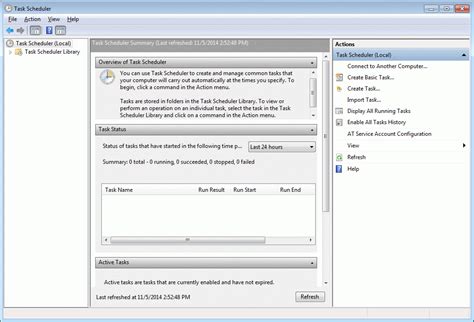 task scheduler status.